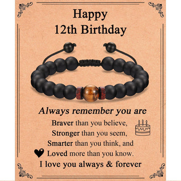 Premium Tigereye Woven Bracelet with Spacer Bead for Teens
