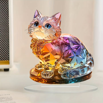 Premium 2D Acrylic Desktop Decoration Colorful Kitten Desk