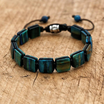 CN Zhejiang Tiger Eye Square Bracelet Bohemia Punk Elite