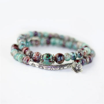 Miredo Charm Bracelet Ceramic With Plant Pattern For Women