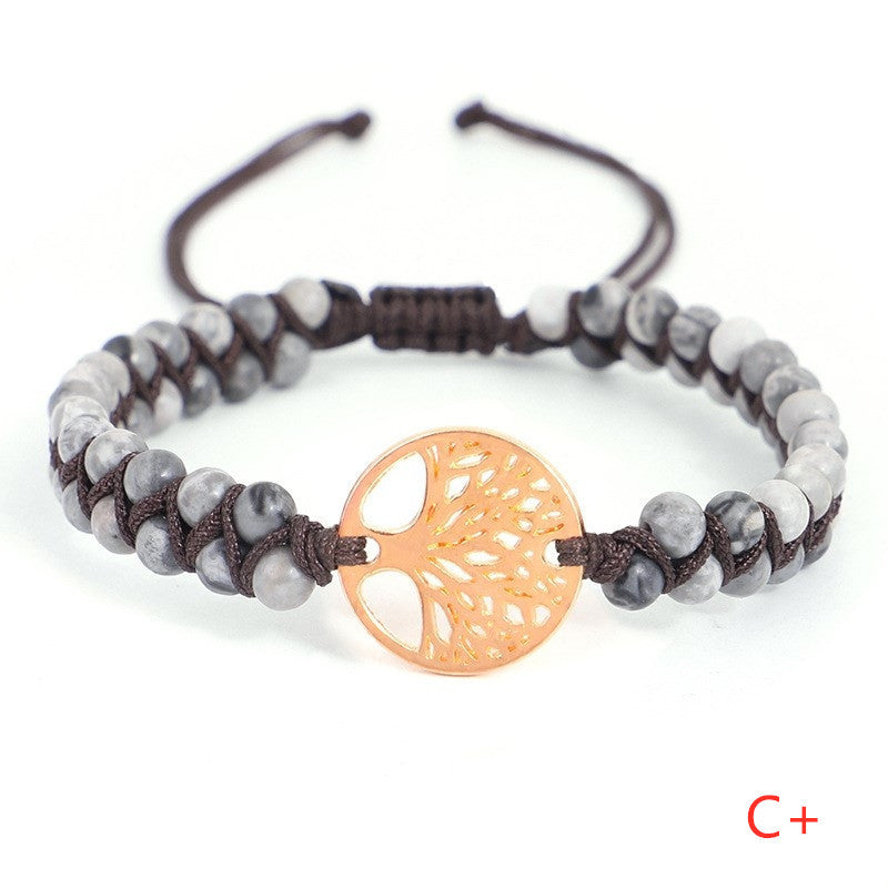 Tree Of Life Yoga Bracelet Luxe Alloy And Natural Stone