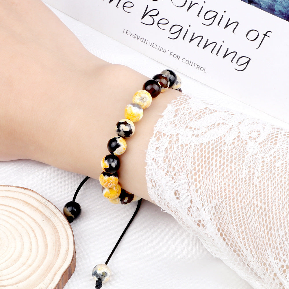Premium Beaded Bracelet with Two Color Hand Woven for Unisex