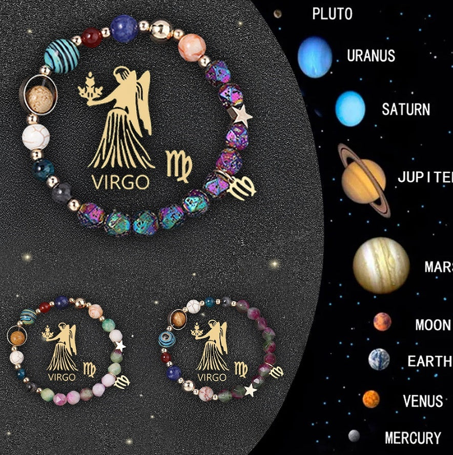 Crystal Stone Zodiac Sign Bracelet