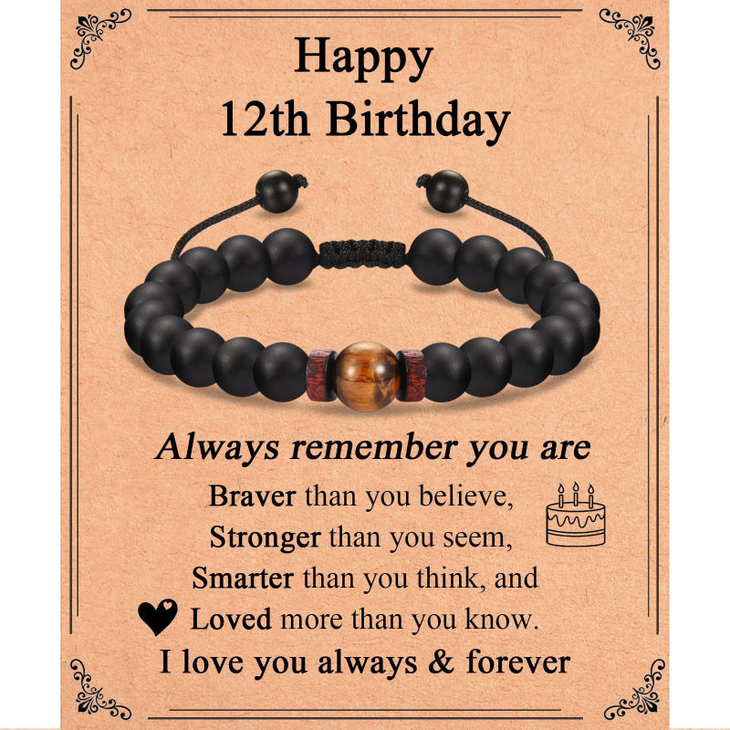 Premium Tigereye Woven Bracelet with Spacer Bead for Teens