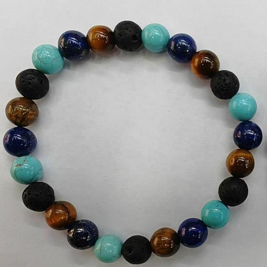Tiger Eye Matte Blue Gold Stone Bracelet Exclusive Edition