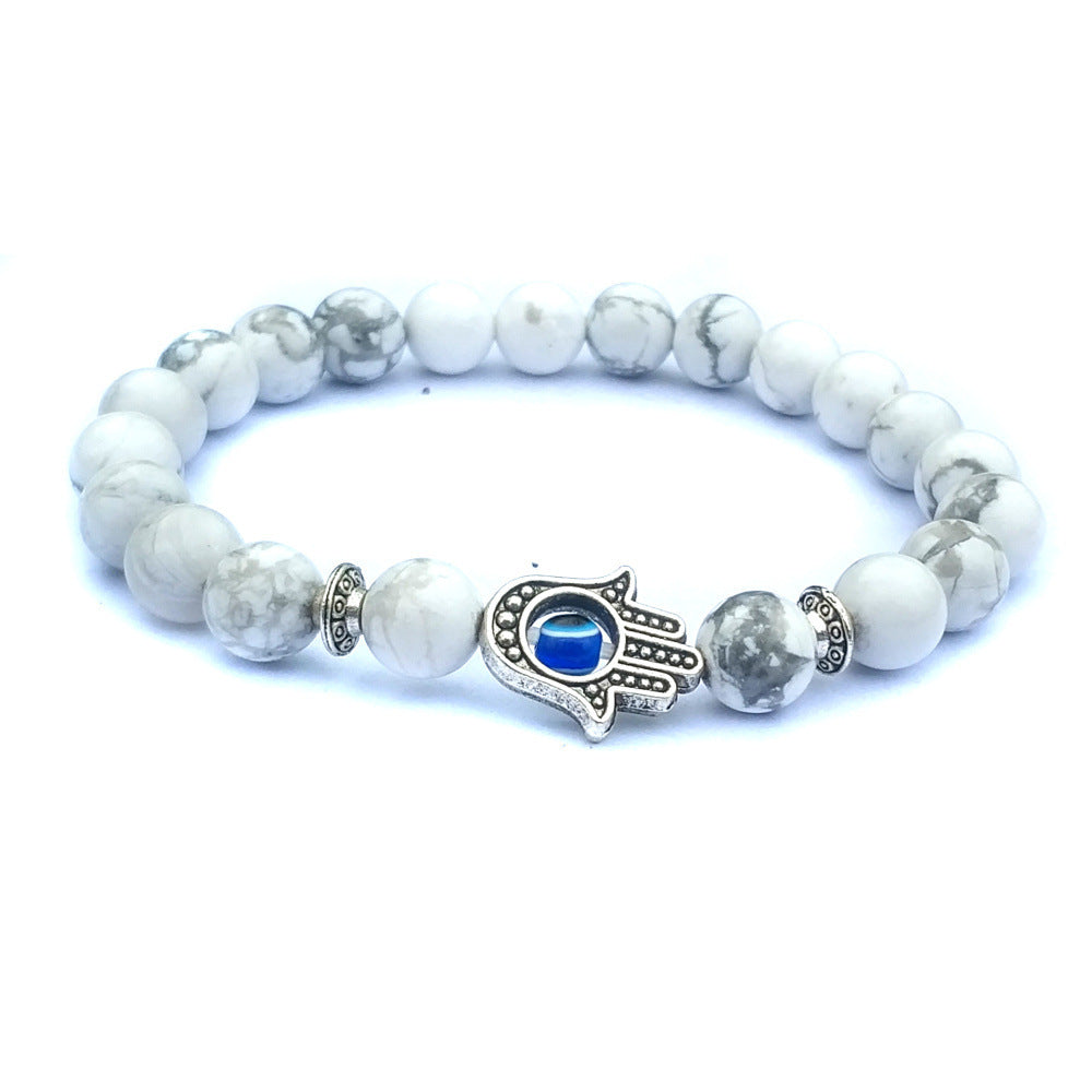 Bergamot Evil Eye Stone Bracelet Limited Silver Alloy