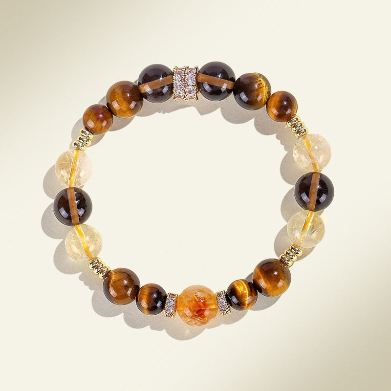 Natural Citrine Crystal String Beads Bracelet