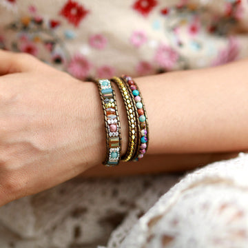Circles Purple Emperor Bracelet Natural Stone for Women