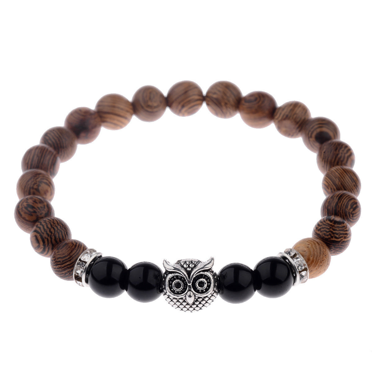 Lifeline Limited Frosted Stone Wood Grain Owl Bracelet