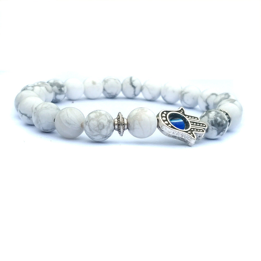 Bergamot Evil Eye Stone Bracelet Limited Silver Alloy