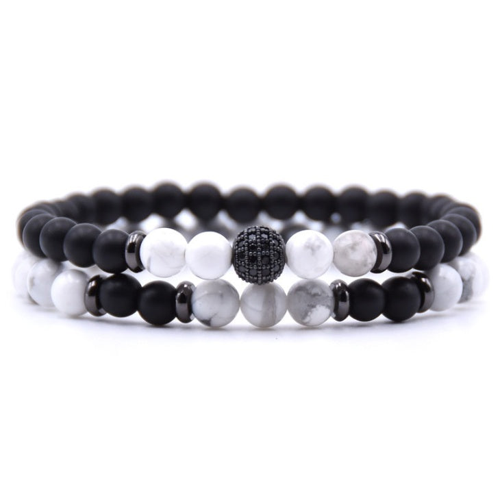 Brand Boutique Micro Inlaid Zircon Bracelet 6mm Beads
