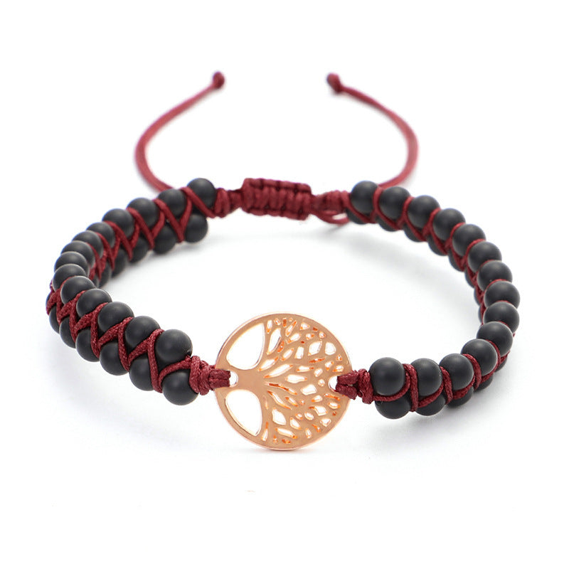 Tree Of Life Yoga Bracelet Luxe Alloy And Natural Stone