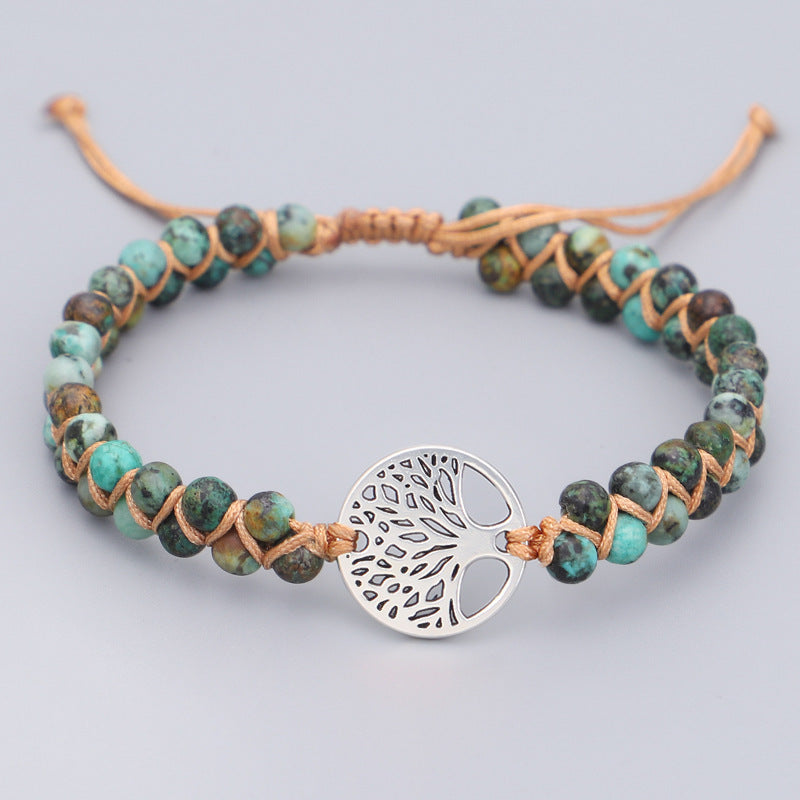 Tree Of Life Yoga Bracelet Luxe Alloy And Natural Stone