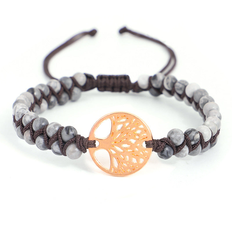 Tree Of Life Yoga Bracelet Luxe Alloy And Natural Stone