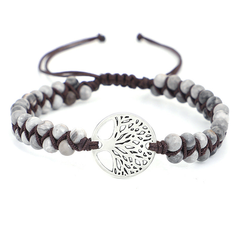 Tree Of Life Yoga Bracelet Luxe Alloy And Natural Stone