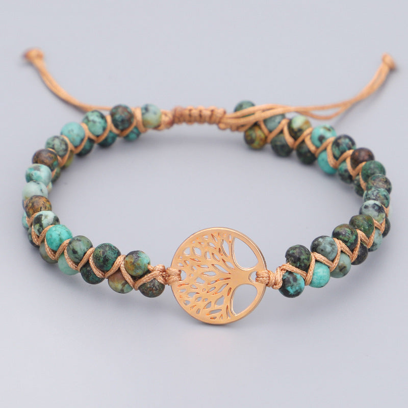 Tree Of Life Yoga Bracelet Luxe Alloy And Natural Stone