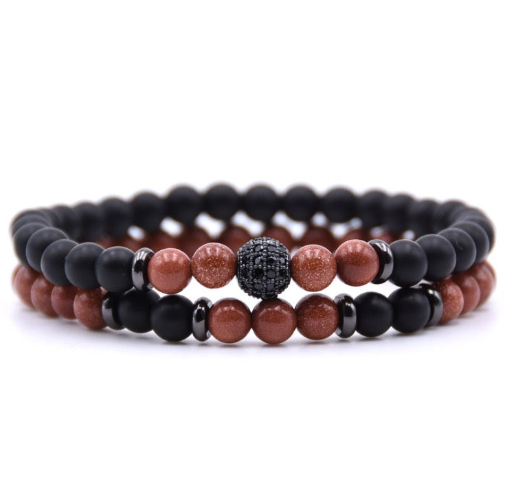 Brand Boutique Micro Inlaid Zircon Bracelet 6mm Beads
