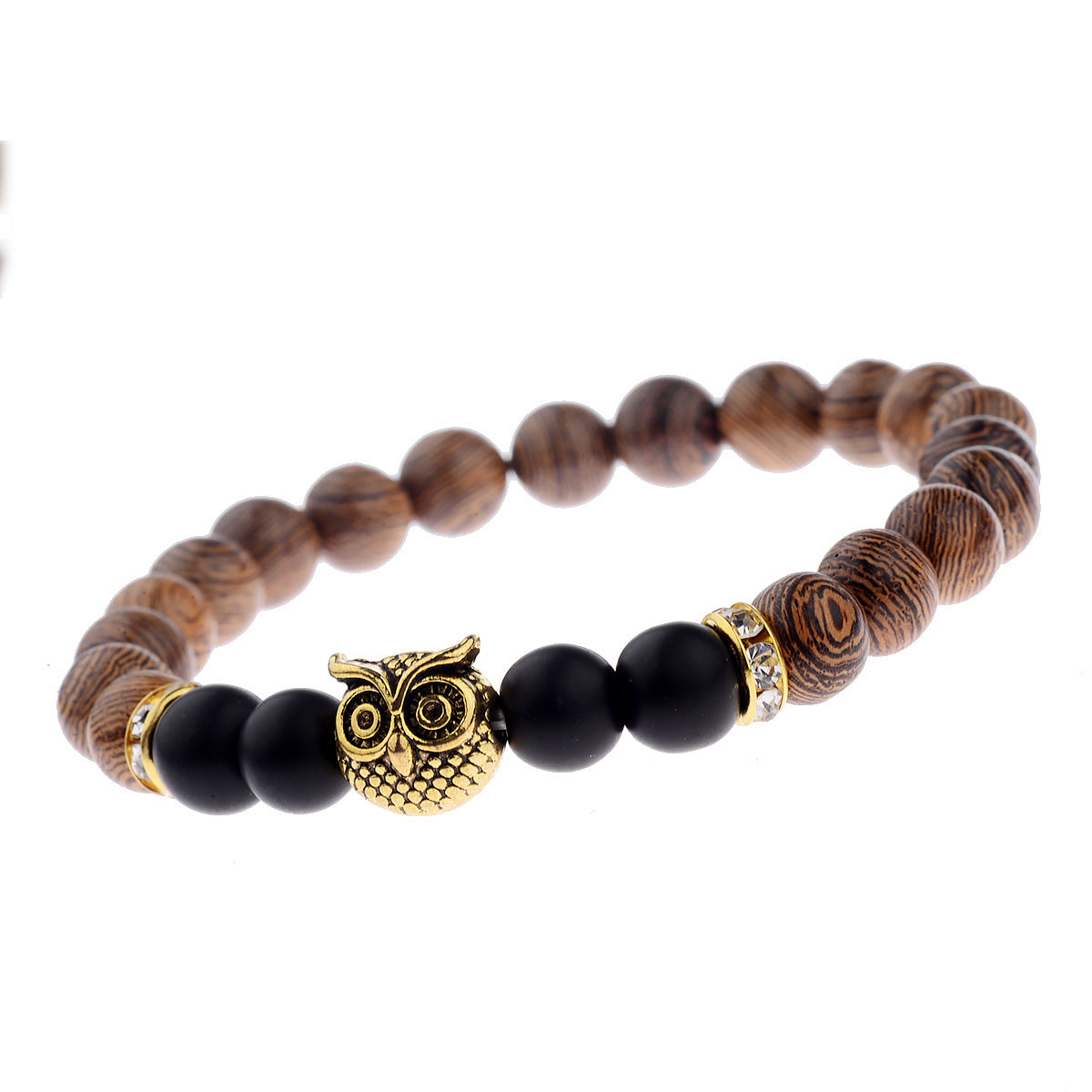 Lifeline Limited Frosted Stone Wood Grain Owl Bracelet
