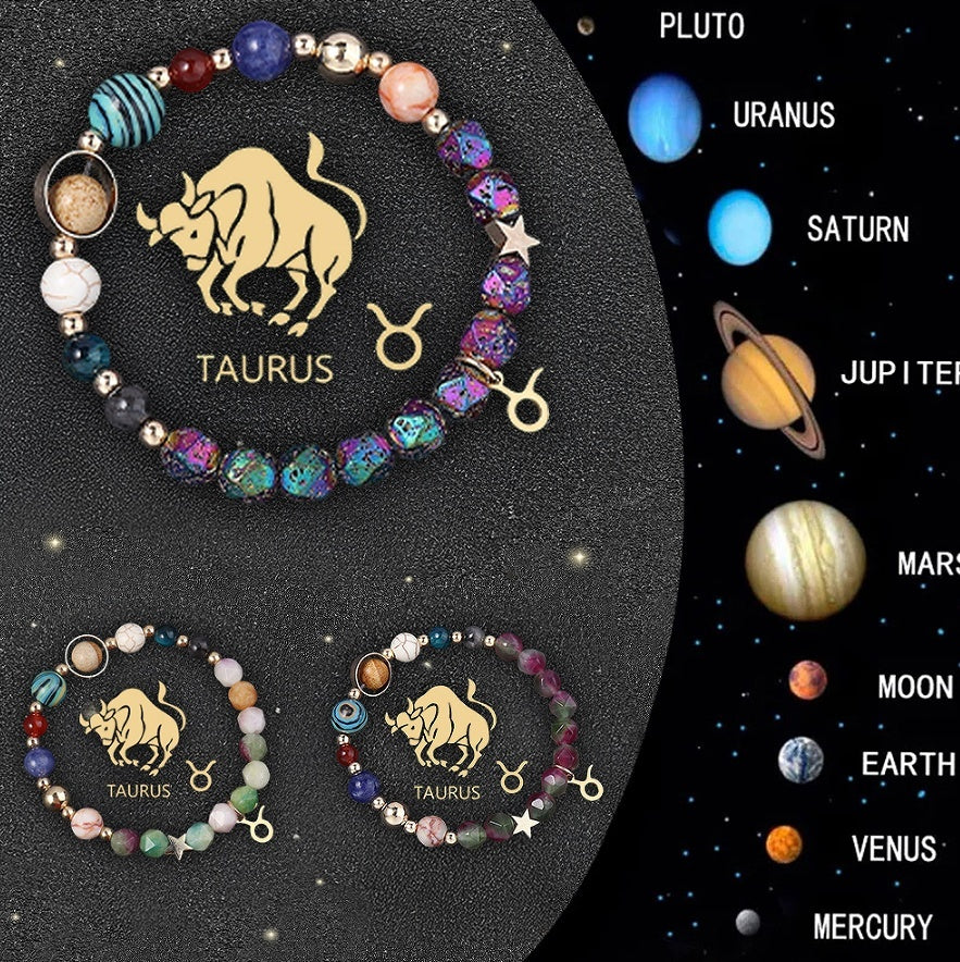 Crystal Stone Zodiac Sign Bracelet