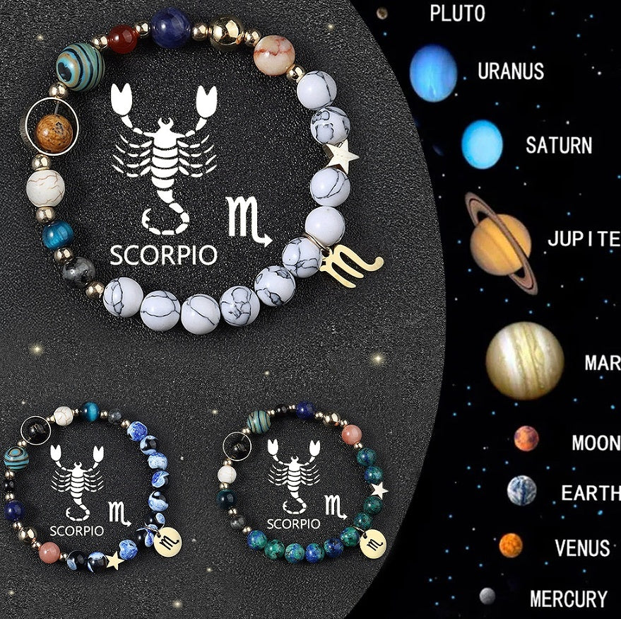 Crystal Stone Zodiac Sign Bracelet