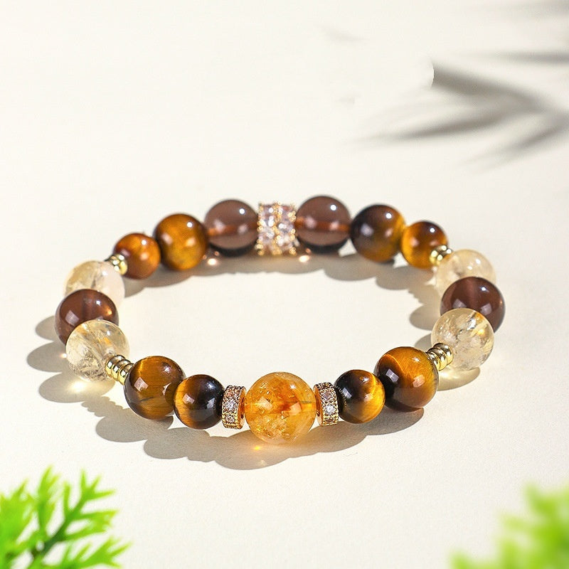 Natural Citrine Crystal String Beads Bracelet