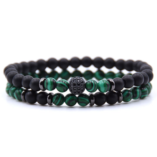 Brand Boutique Micro Inlaid Zircon Bracelet 6mm Beads