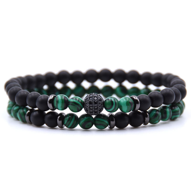 Brand Boutique Micro Inlaid Zircon Bracelet 6mm Beads