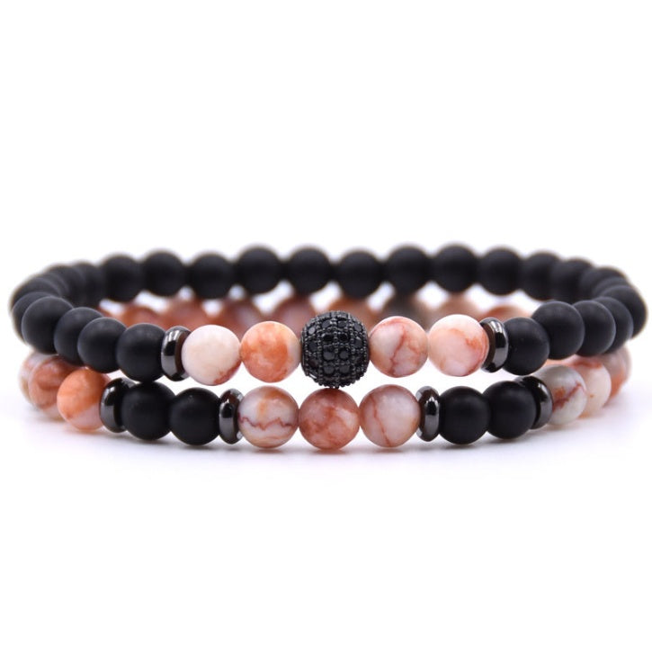 Brand Boutique Micro Inlaid Zircon Bracelet 6mm Beads