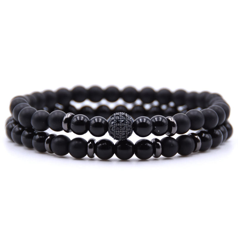 Brand Boutique Micro Inlaid Zircon Bracelet 6mm Beads