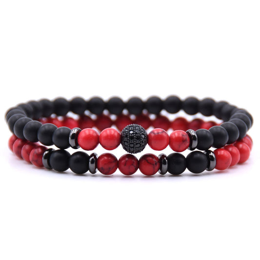 Brand Boutique Micro Inlaid Zircon Bracelet 6mm Beads