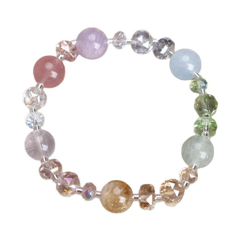 Natural Rainbow Duobao Energy Crystal Bracelet