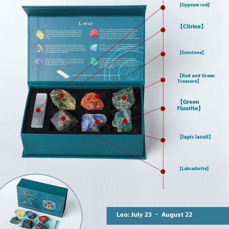 Twelve Constellation Natural Crystal Stone Suit Box