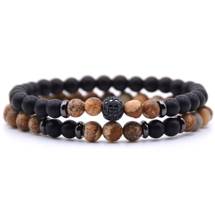 Brand Boutique Micro Inlaid Zircon Bracelet 6mm Beads