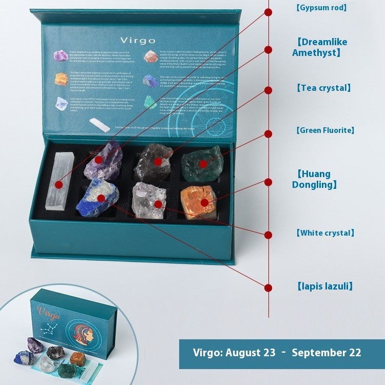 Twelve Constellation Natural Crystal Stone Suit Box
