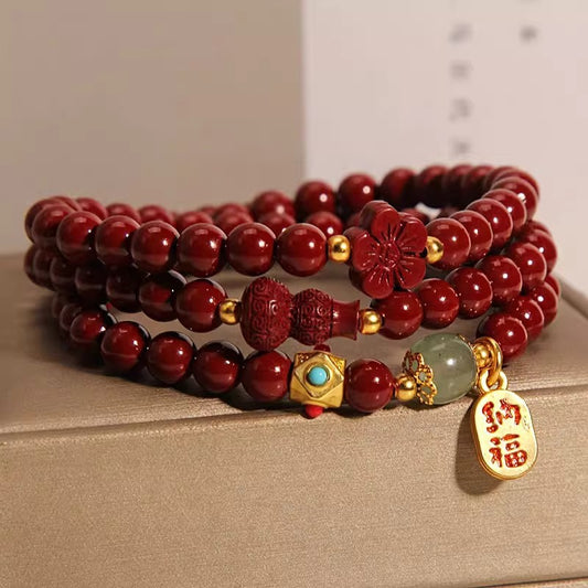 Brand Cinnabar Gourd Five Petal Bracelet Exclusive