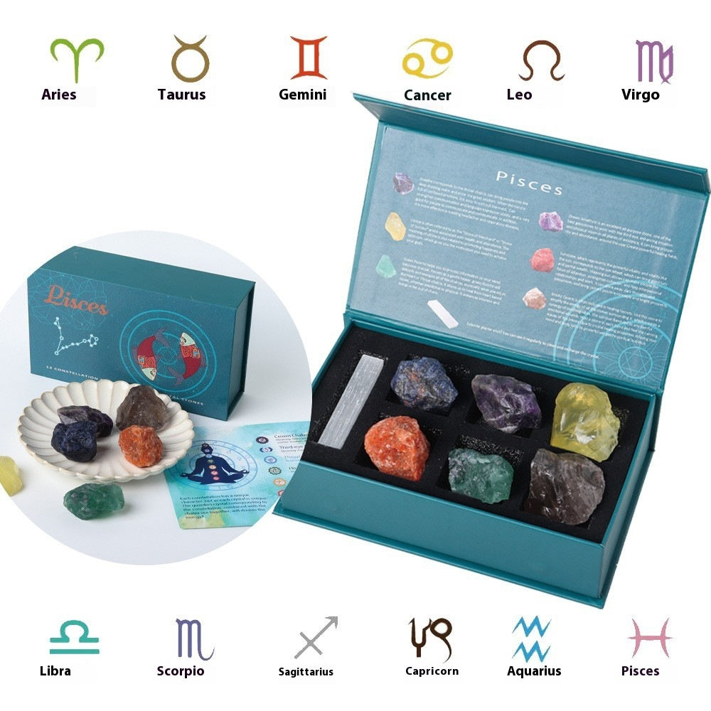 Twelve Constellation Natural Crystal Stone Suit Box