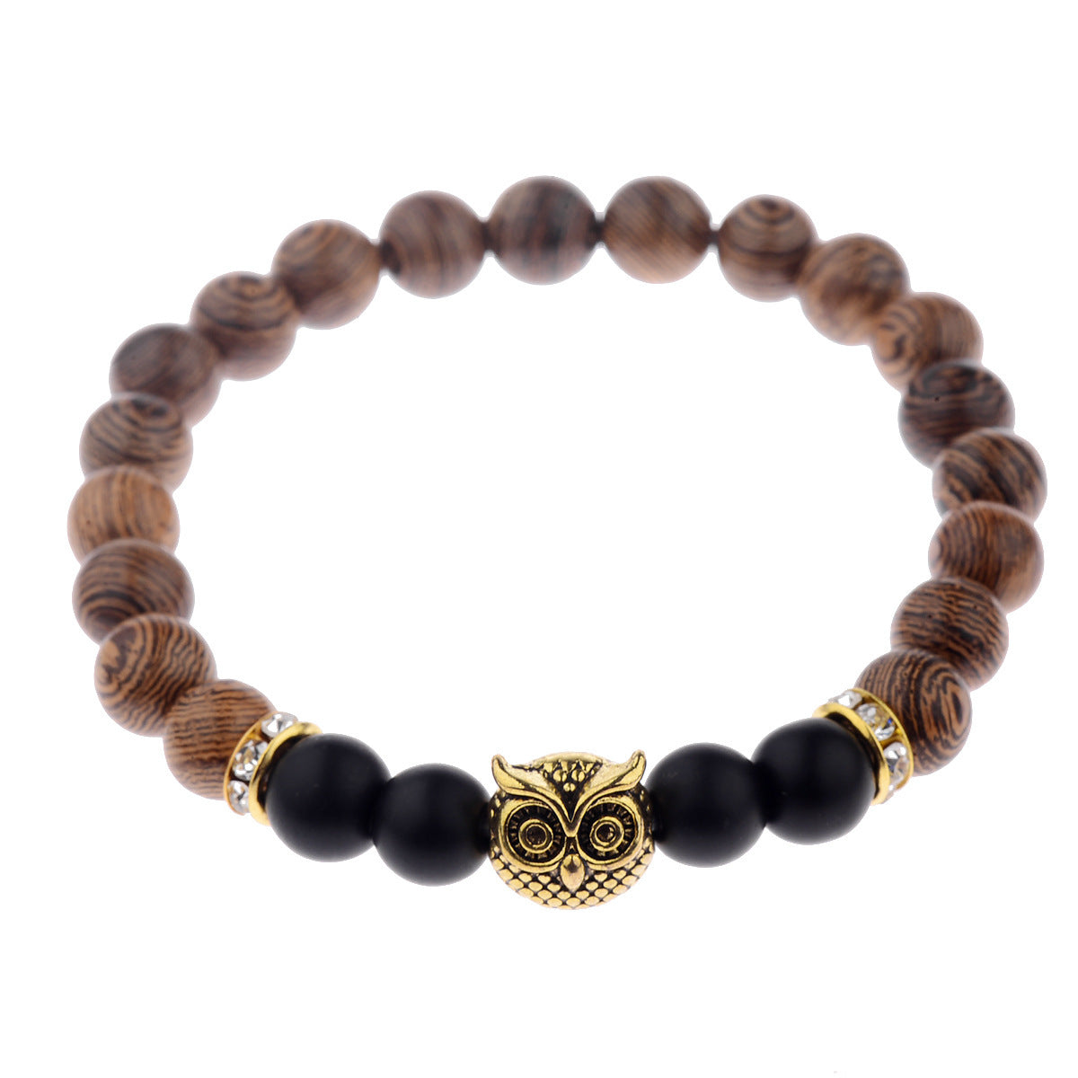 Lifeline Limited Frosted Stone Wood Grain Owl Bracelet