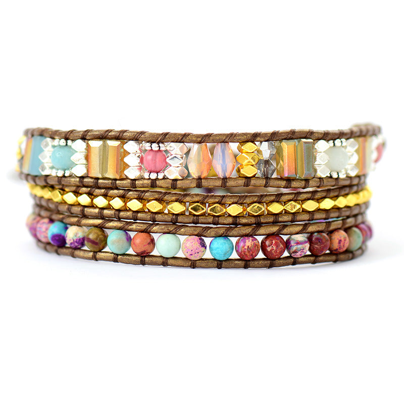 Circles Purple Emperor Bracelet Natural Stone for Women