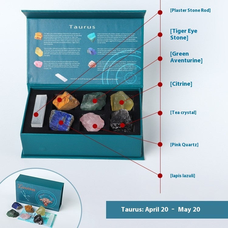 Twelve Constellation Natural Crystal Stone Suit Box