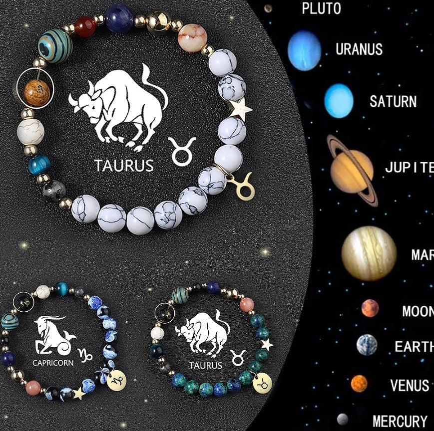 Crystal Stone Zodiac Sign Bracelet