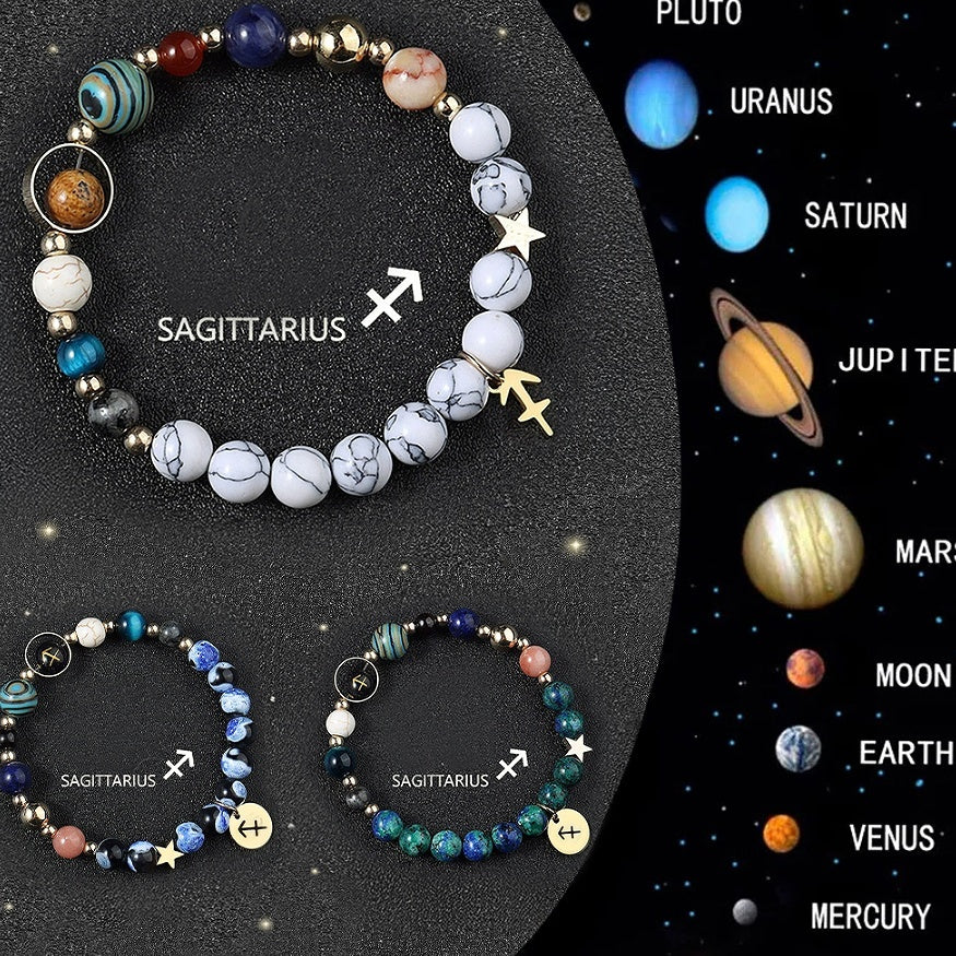 Crystal Stone Zodiac Sign Bracelet