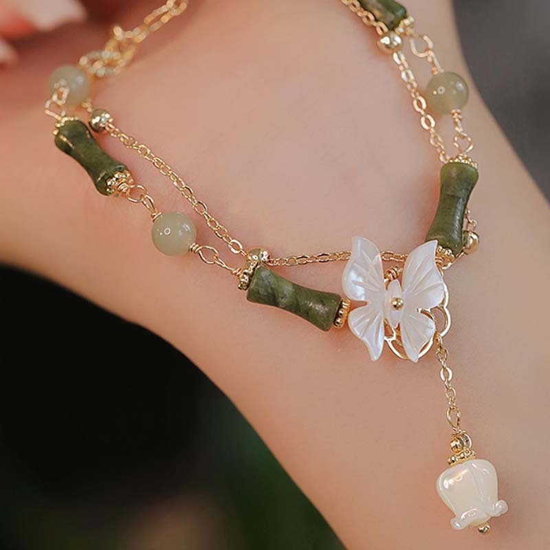 Chinese Style Bamboo Butterfly Bracelet Subtle Elite