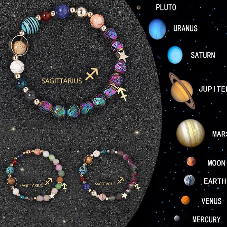 Crystal Stone Zodiac Sign Bracelet