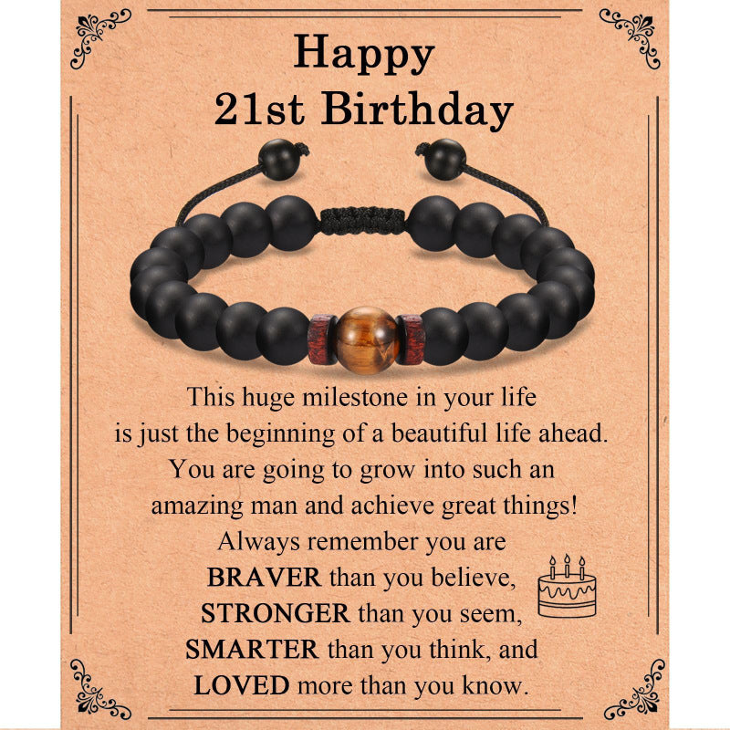Premium Tigereye Woven Bracelet with Spacer Bead for Teens
