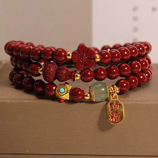 Brand Cinnabar Gourd Five Petal Bracelet Exclusive