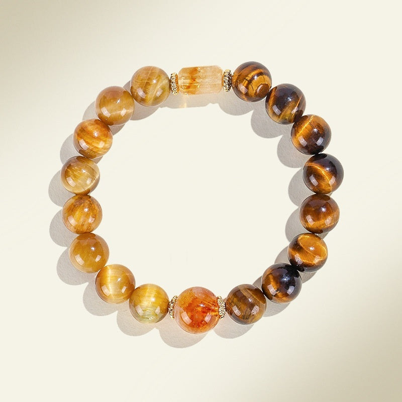 Natural Citrine Crystal String Beads Bracelet