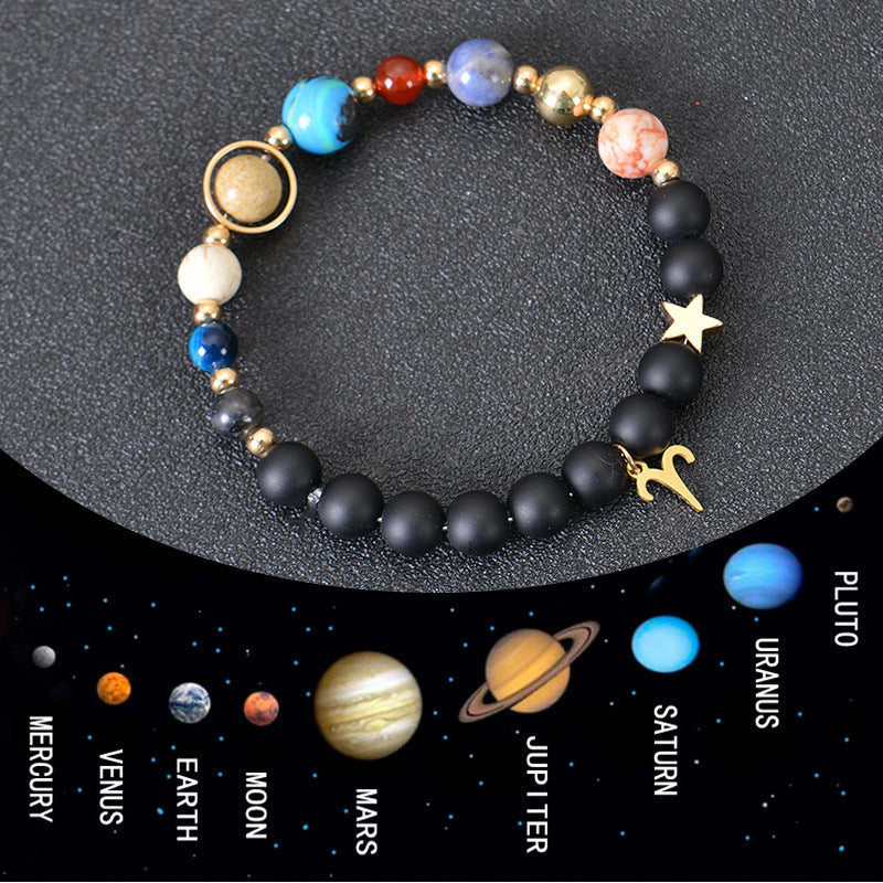 Brand Frosted Stone Beaded Bracelet Eight Planets Exclusive