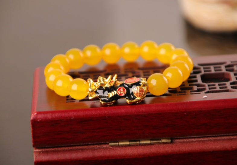 Pixiu Bracelet 3D Gold Plated Luxe Exclusive Crystal Studded