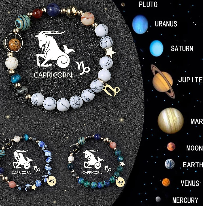 Crystal Stone Zodiac Sign Bracelet