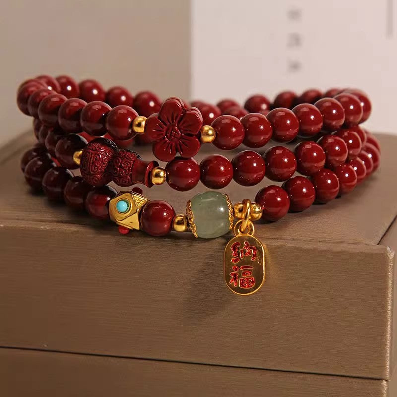 Brand Cinnabar Gourd Five Petal Bracelet Exclusive